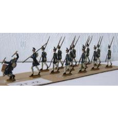 ZF12 Zinnfiguren Infanterie mit Trommler bemalt Set mit 14 Stück