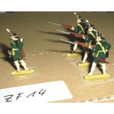 ZF14 Zinnfiguren Infanterie  bemalt Set mit 4 Stück