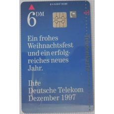 #201002 Telefonkarte DM 6 Deutsche Telekom Dezember 1997