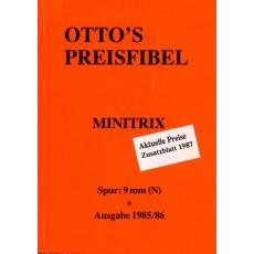 Ottos Preisfibel Minitrix 1985/1986 m.Zusatzblatt 1987