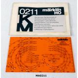 Märklin 0211 Oberleitungs-Zeichenschablone  für K M- Gleise in OVP