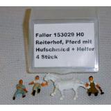 Faller 153029 H0 Reiterhof, Pferd, Hufschmied, Helfer